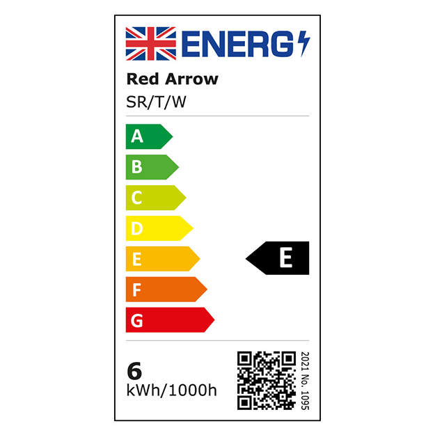 Red Arrow Stellar Title Fire Rated LED Downlight - 3CCT, 40 Degree Angle, IP65, 6W Energy Chart