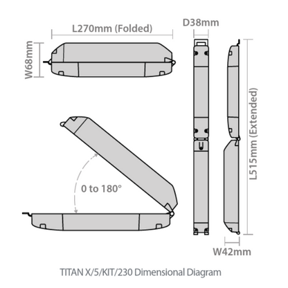 Red Arrow TITAN X LiFePO4 Emergency Conversion Kits - IP20, 5 Year Warranty TITANX/5/KIT/230 Dimensions