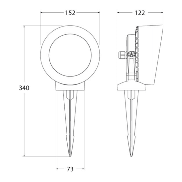 TOMMY Eyelid Spike Spotlight Product Dimension