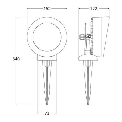 TOMMY Eyelid Spike Spotlight Product Dimension