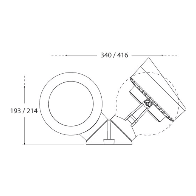 TOMMY Twin Wall Spotlight Product Dimension