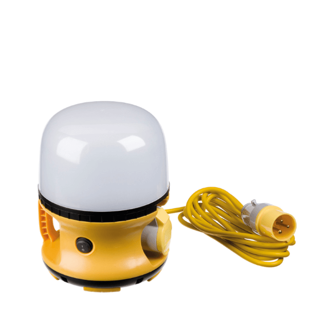 110v LED Globe Light 30w Yellow Body Workspace Lighting - CloseUp