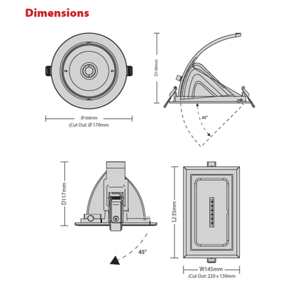 Shoplight Pro LED Wallwasher Recessed Adjustable Downlights - CMD Online