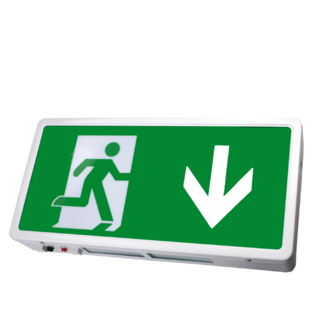 Arrow Down LED Emergency Exit Box - IP20 - 2.7w - Maintained - Non Maintained - EBMLED