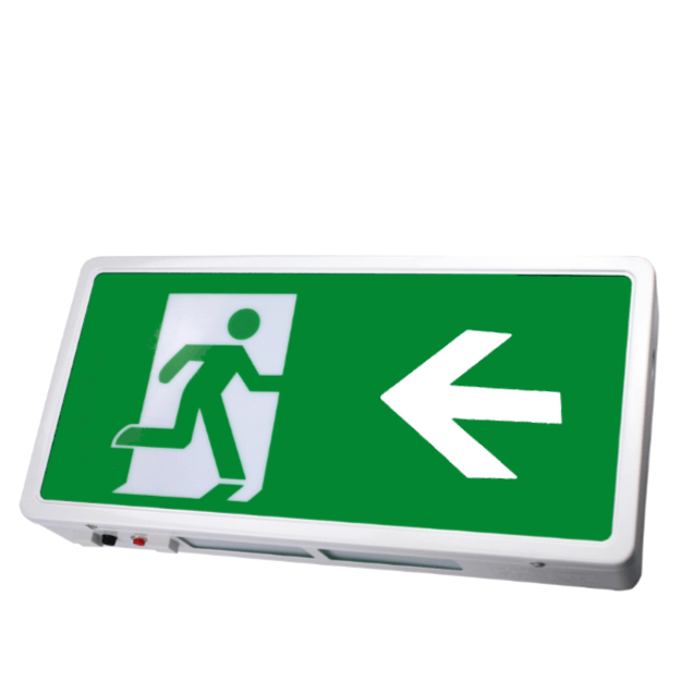 Arrow Left LED Emergency Exit Box - IP20 - 2.7w - Maintained - Non Maintained - EBMLED