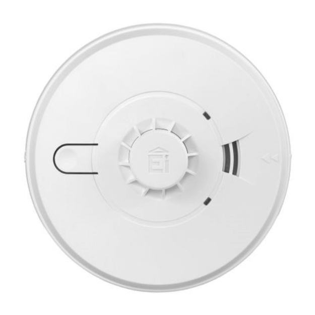 Ei144E Heat Alarm - Mains Voltage with 9v Battery Backup Battery - Close up