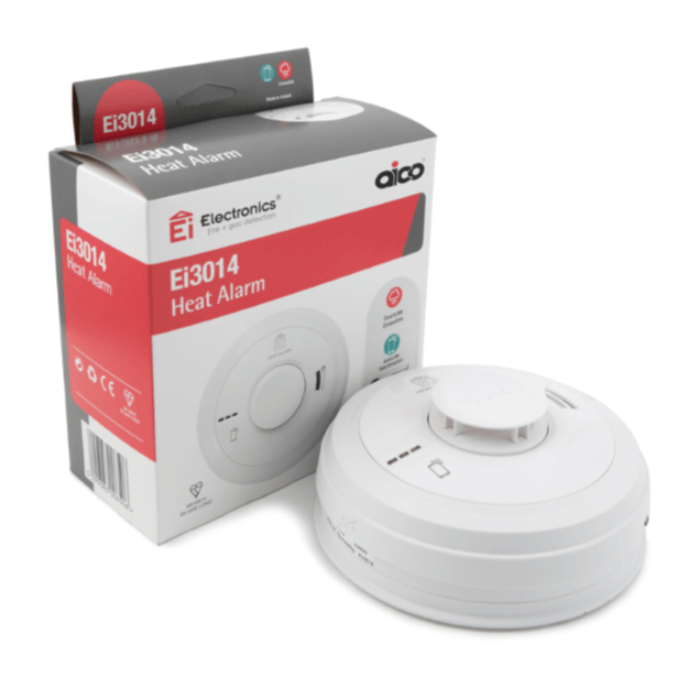 Ei3014 Heat Alarm - Mains Powered with 10yr Lithium Backup Battery