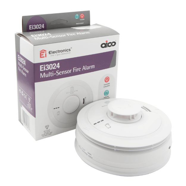 Ei3024 Multisensor Fire Alarm - Mains Powered with 10yr Lithium Backup Battery