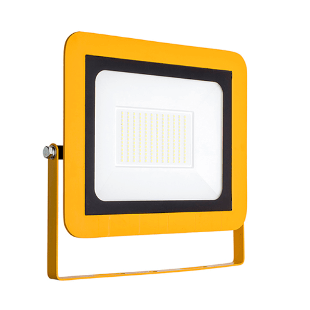 100w 110v LED Floodlights - Slimline - Yellow Body Site Lighting