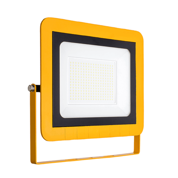 150w 110v LED Floodlights - Slimline - Yellow Body Site Lighting