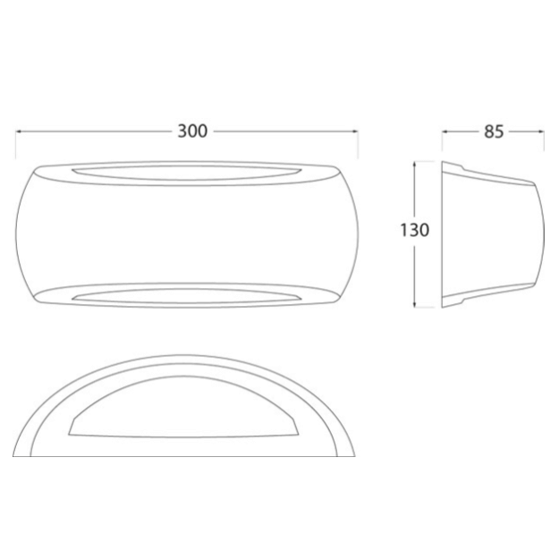 Fumagalli FRANCY Settable CCT Up/Down LED Bulkhead Product Dimension