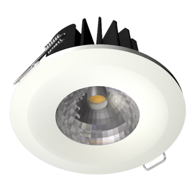 Fire Rated 8W COB LED Downlight Dimmable 5000K White Bezel