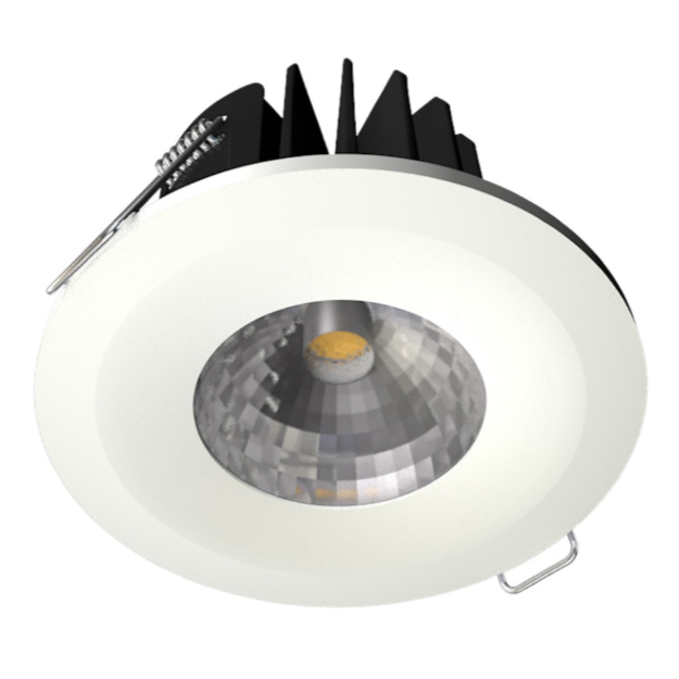 Fire-Rated 8W COB LED Downlight Dimmable 5000K - White Bezel *Clearance Stock*