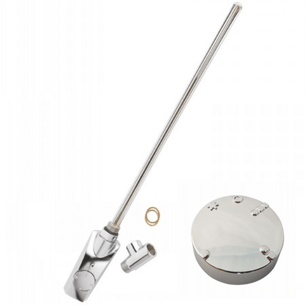 Chrome Finish - Heatpol Thermostatic Heating Element - Vertical - GT - Designed for Towel Radiators