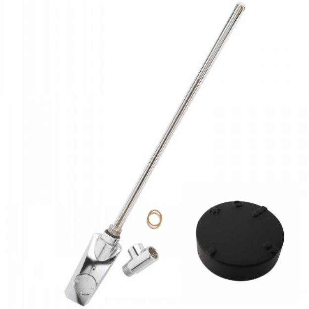 Matt Black Finish - Heatpol Thermostatic Heating Element - Vertical - GT - Designed for Towel Radiators