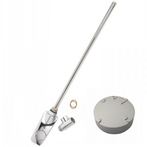 Satin Chrome Finish - Heatpol Thermostatic Heating Element - Vertical - GT - Designed for Towel Radiators