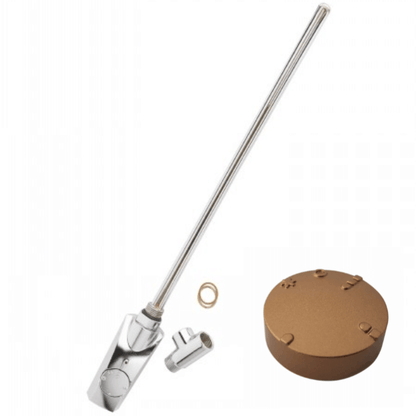 Satin Gold Finish - Heatpol Thermostatic Heating Element - Vertical - GT - Designed for Towel Radiators