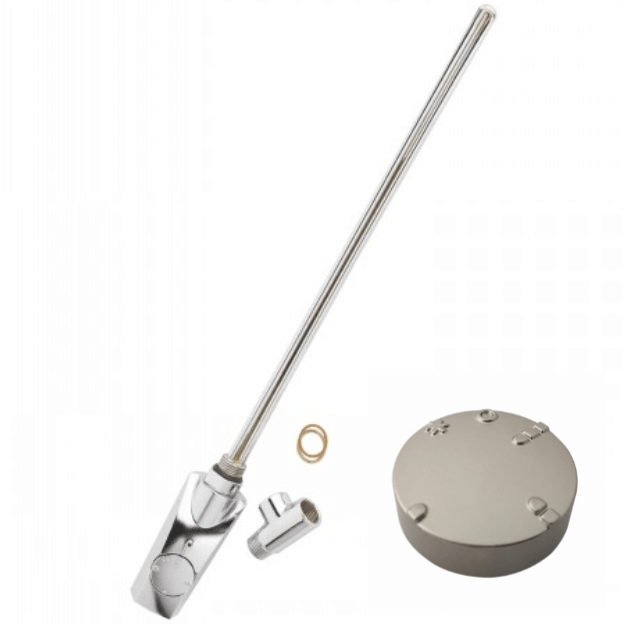 Steel Finish - Heatpol Thermostatic Heating Element - Vertical - GT - Designed for Towel Radiators