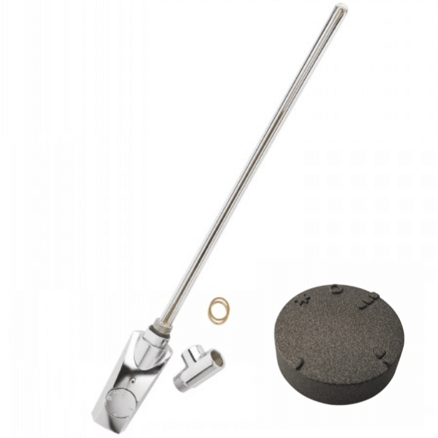 Textured Light Grey Finish - Heatpol Thermostatic Heating Element - Vertical - GT - Designed for Towel Radiators