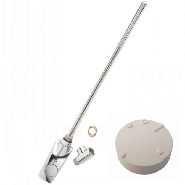 White Finish - Heatpol Thermostatic Heating Element - Vertical - GT - Designed for Towel Radiators
