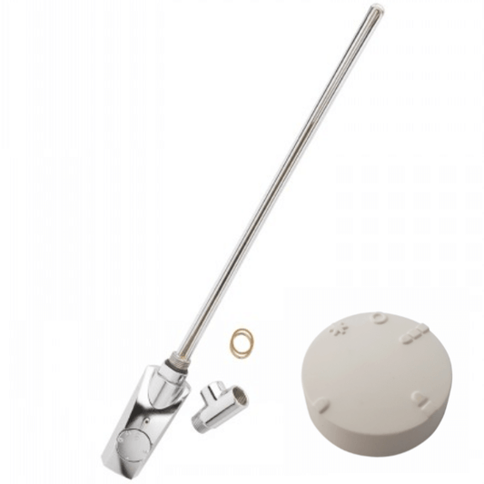 White Finish - Heatpol Thermostatic Heating Element - Vertical - GT - Designed for Towel Radiators