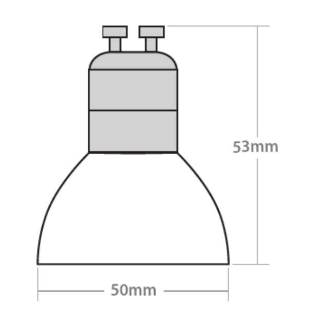 Dimensions - LED GU10 Lamps 4.5w - Dimmable - Non Dimmable - 2700k 4000k 6000k