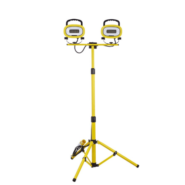 Garrison 110v Twin Tripod Portable LED Site Light - 2x18w - IP54
