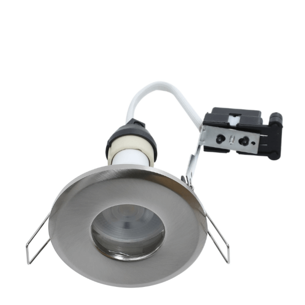 Satin Chrome - Hoop Plus IP65 Showerlight GU10 Downlights - Die Cast
