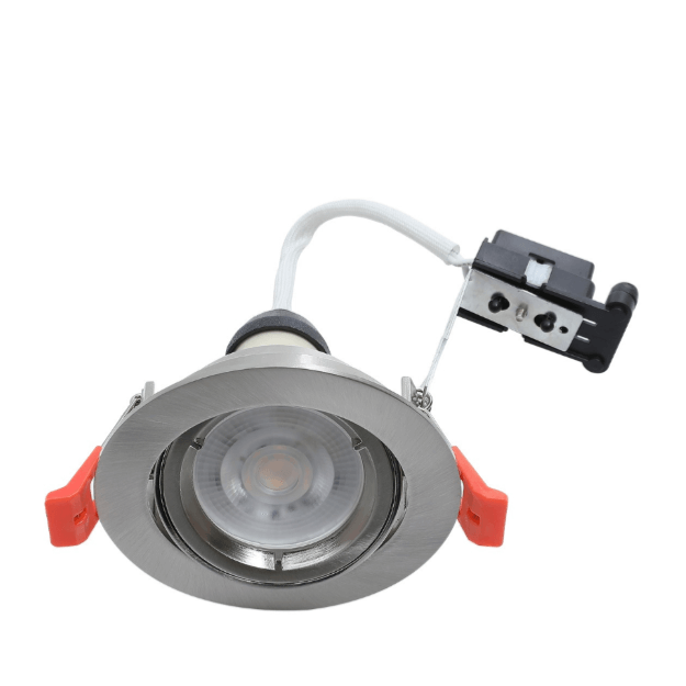 Satin Chrome - Hoop Plus Tilt GU10 Downlights - Die Cast IP20