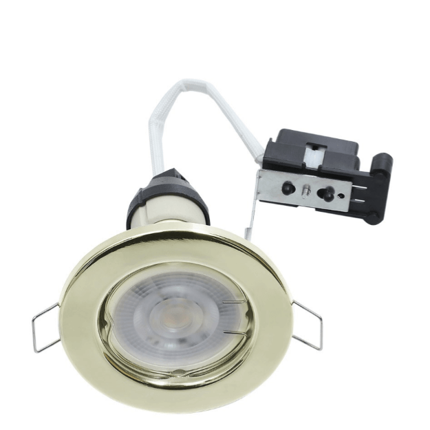 Brass - Hoop Fixed GU10 Downlights - Pressed Steel IP20