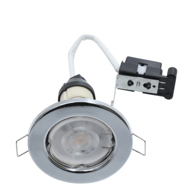Chrome - Hoop Fixed GU10 Downlights - Pressed Steel IP20