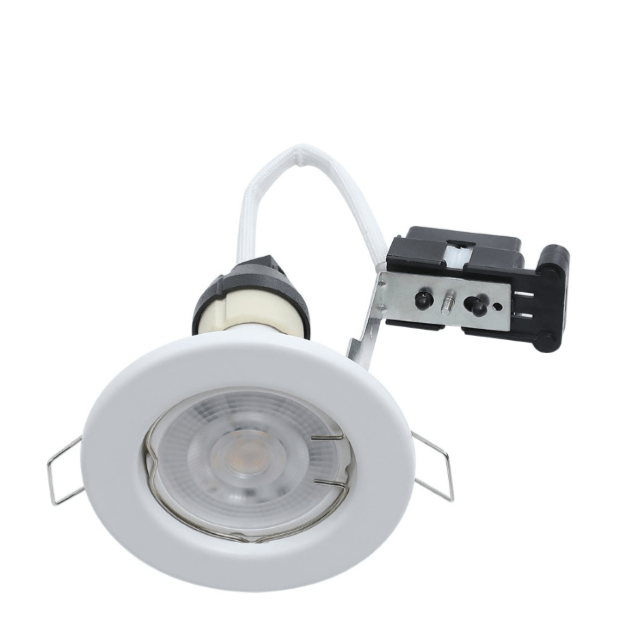 White - Hoop Fixed GU10 Downlights - Pressed Steel IP20