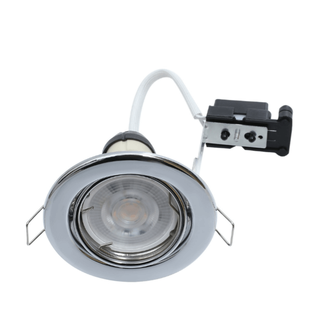 Chrome - Hoop Tilt GU10 Downlights - Pressed Steel IP20