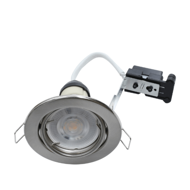 Satin Chrome - Hoop Tilt GU10 Downlights - Pressed Steel IP20