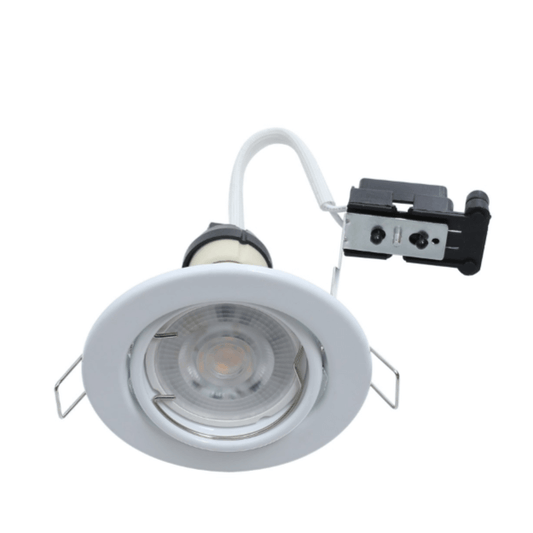 White - Hoop Tilt GU10 Downlights - Pressed Steel IP20