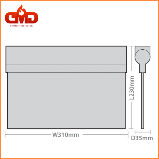 Dimensions - LED Emergency Exit Sign for Ceiling or Wall Mount - IP20 - Maintained 3w