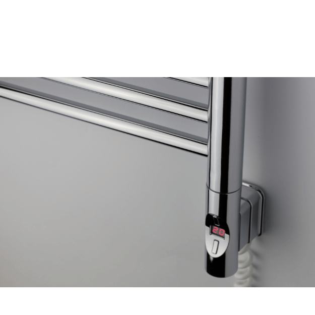 Chrome - Heatpol Thermostatic WiFi Heating Element - Vertical H+ Designed for Towel Radiators