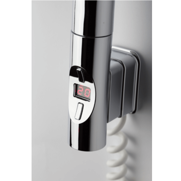 Chrome Close Up - Heatpol Thermostatic WiFi Heating Element - Vertical H+ Designed for Towel Radiators