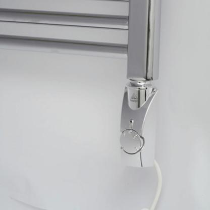 Chrome Fitted - Heatpol Thermostatic Heating Element - Vertical - GT - Designed for Towel Radiators