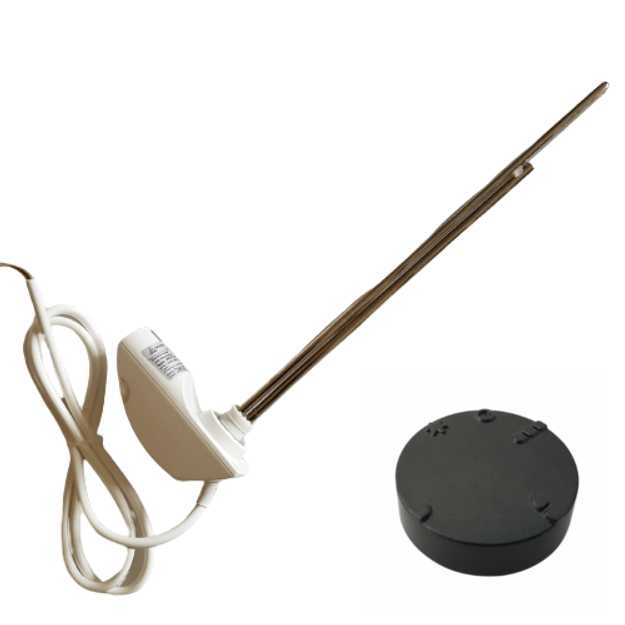 Anthracite Finish - Heatpol Thermostatic Heating Element - Horizontal - HGT - Designed for Column Radiators