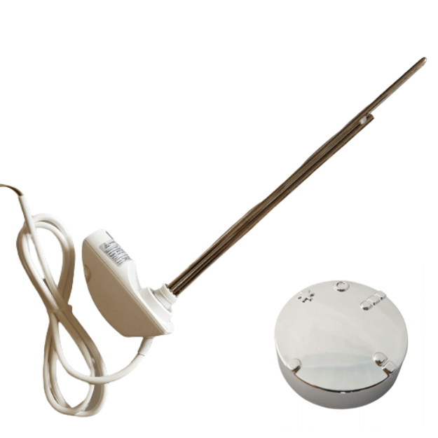 Chrome Finish - Heatpol Thermostatic Heating Element - Horizontal - HGT - Designed for Column Radiators