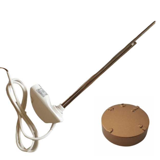 Satin Gold Finish - Heatpol Thermostatic Heating Element - Horizontal - HGT - Designed for Column Radiators