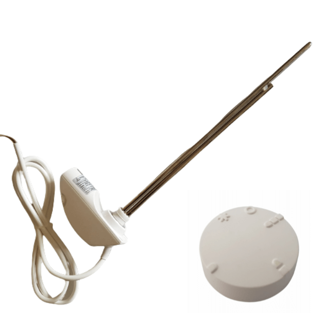 White Finish - Heatpol Thermostatic Heating Element - Horizontal - HGT - Designed for Column Radiators