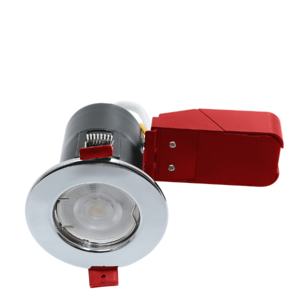 Chrome - Ignis Fire Rated Fixed GU10 Downlight Cans - Pressed Steel