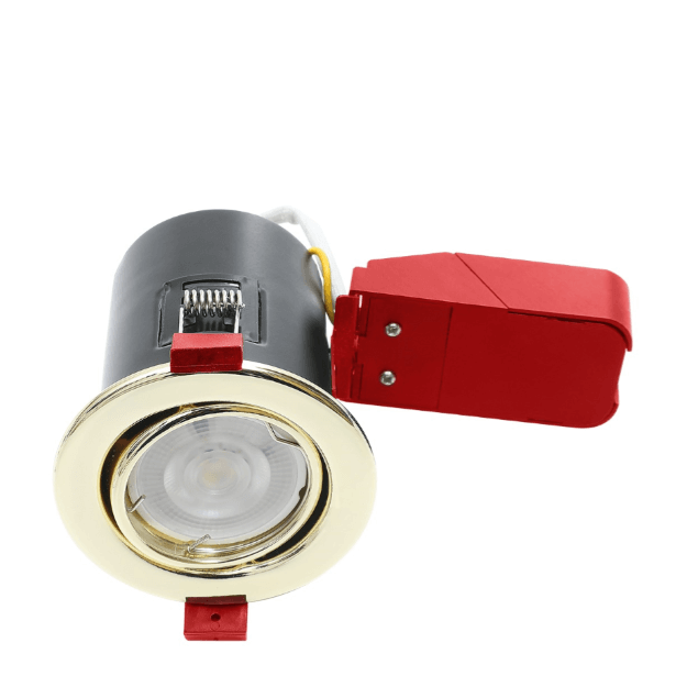 Brass - Ignis Fire Rated Tilt GU10 Downlight Cans - Pressed Steel