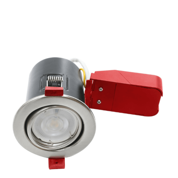 Satin Chrome - Ignis Fire Rated Tilt GU10 Downlight Cans - Pressed Steel