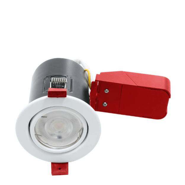 White - Ignis Fire Rated Tilt GU10 Downlight Cans - Pressed Steel