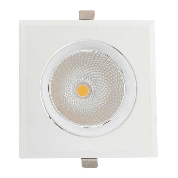 COB Downlight LED Square Rim Adjustable 30W 4000K White - CMD Online