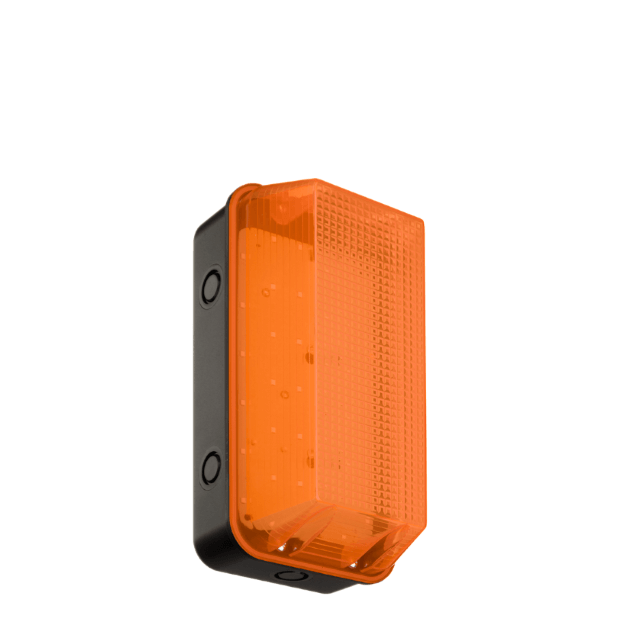 8W LED Bulkhead Black Base 100 to 240v Amber Diffuser