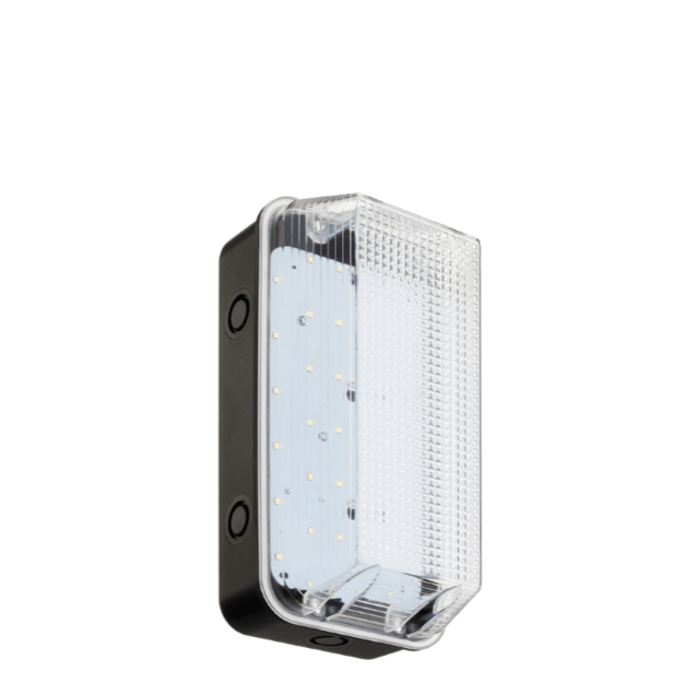 8W LED Bulkhead Black Base 100 to 240v Clear Diffuser